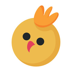 Yellow chick face cartoon. Vector