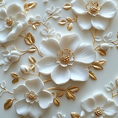 white flowers on a wooden background