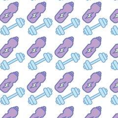 Dumbbell and bottle mix. Vector