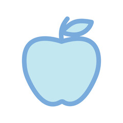Light blue apple icon. Vector