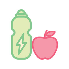 Energy drink with apple. Vector