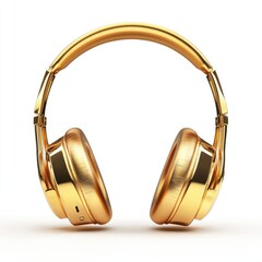 Gold headphones, front view, studio shot (1)