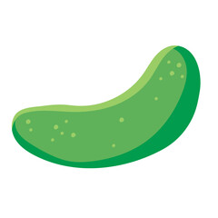 Short green cucumber icon. Vector