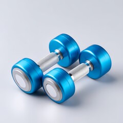 Modern Ergonomic Dumbbells with Soft Grip on White Background,3d rendering