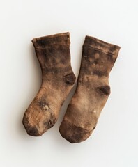 Pair of brown tie-dye socks (1)