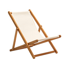 Minimalist Fold Away Wooden Beach Chair with a Refi Isolated on Transparent Background