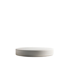 Minimalist white round display platform product presentation