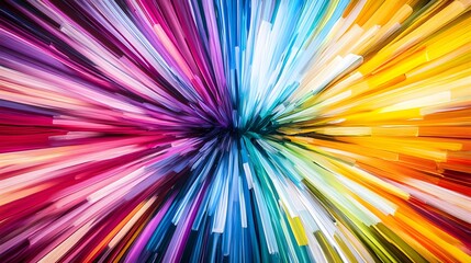 Abstract Colorful Burst Radiating Lines Vivid Paint Explosion
