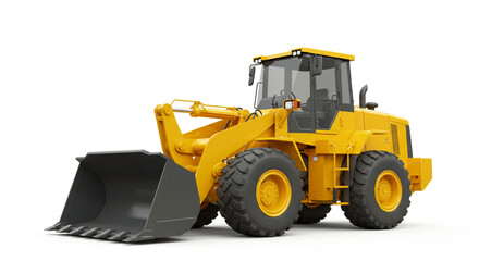 Bright Yellow Wheel Loader Powerful Construction Equipment Construction Vehicle Heavy Machinery