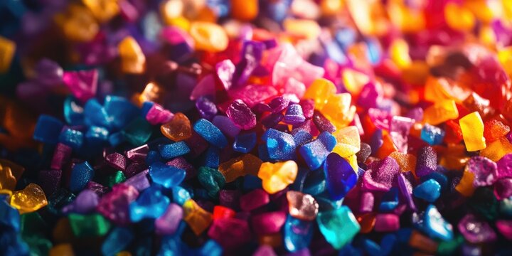 Close-up vibrant multicolored small stones