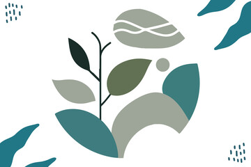 abstract floral background with leaves