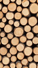 Stacked Wood Logs Natural Texture Background