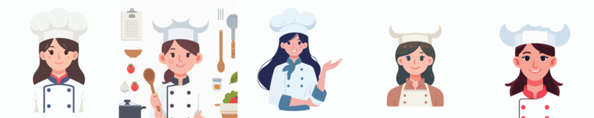 Vector of a female chef