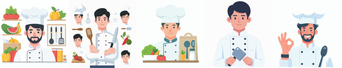 Vector of a male chef