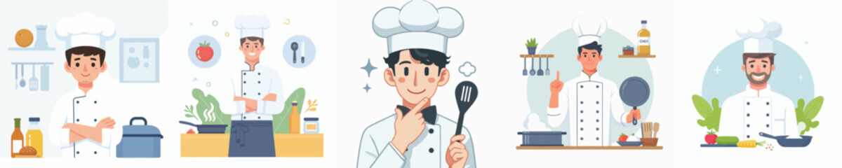 Vector of a male chef