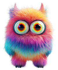 Plakat PNG Crazy monster illustration colorful creature.