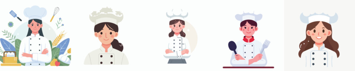 Vector of a female chef