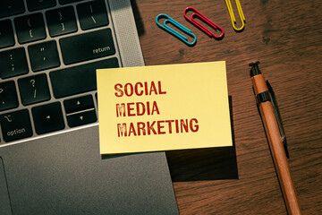 There is sticky note with the word Social Media Marketing. It is as an eye-catching image.