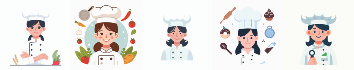 Vector of a female chef