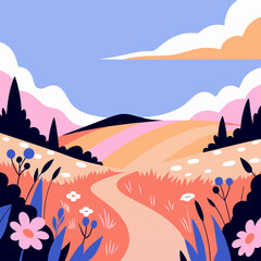 Fototapeta premium landscape with mountains and lake
