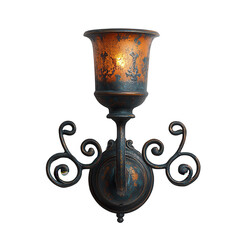 Vintage style wall sconce lighting fixture home decor and illumination on transparent background