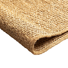 Minimalist Woven Straw Beach Mat Isolated on Transparent Background