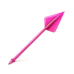 Bold Arrow with Defined Contours in Vivid Fuchsia C Isolated on Transparent Background