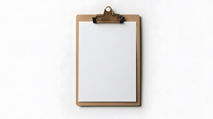 Blank Clipboard Mockup on White Background, Note Pad, Paper, Office Supplies