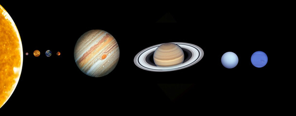 solar system in the night