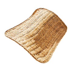 Minimalist Woven Straw Beach Mat with a Sleek Design Isolated on Transparent Background