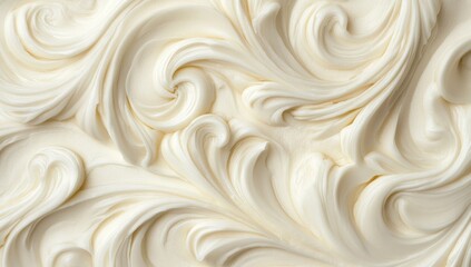Whipped cream swirls in intricate patterns