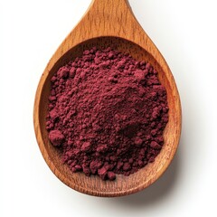 Deep burgundy powder in wooden spoon (5)