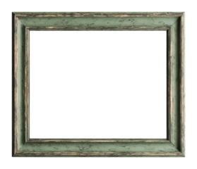 PNG Rectangle vintage picture framed mockup green painting antique.