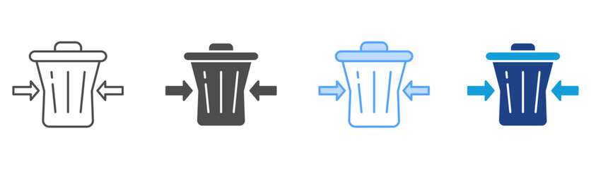Waste Reduction Icon Set Multiple Style Collection