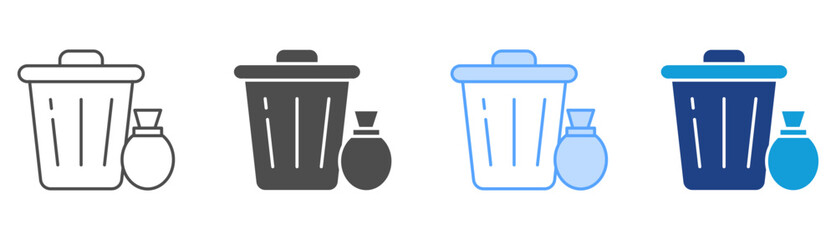 Garbage Disposal Icon Set Multiple Style Collection