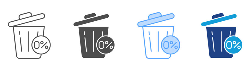 Zero Waste Icon Set Multiple Style Collection