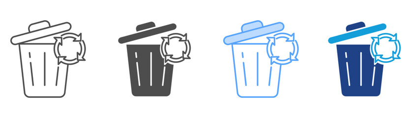 Waste Reuse Icon Set Multiple Style Collection