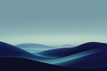 Muted blue hills, soft gradients