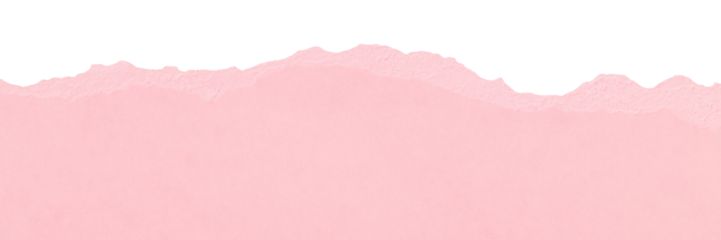 Edge of tear smooth clean pale pink paper isolated for scrapbooking