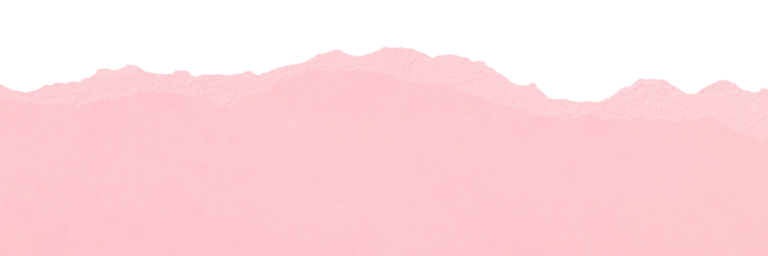 Edge of tear smooth clean pale pink paper isolated for scrapbooking
