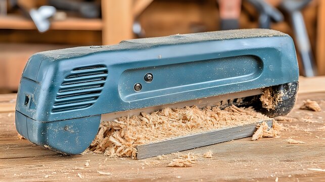 Electric Hand Scraper on Woodworking Bench