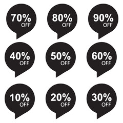 set of sale labels, set of discount labels