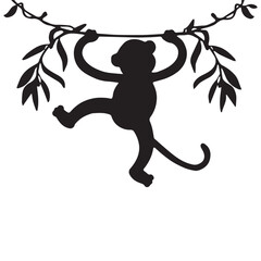 picture of a monkey hanging from a tree