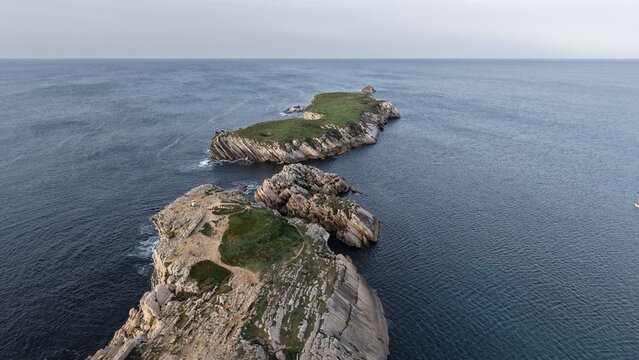 Aerial view of rocky formation in Baleal