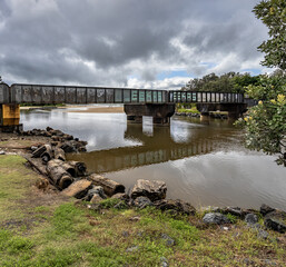 Coffs Harbour, New South Wales, Australia - 05 10 2025: The railway bridge next to Orlando St over...