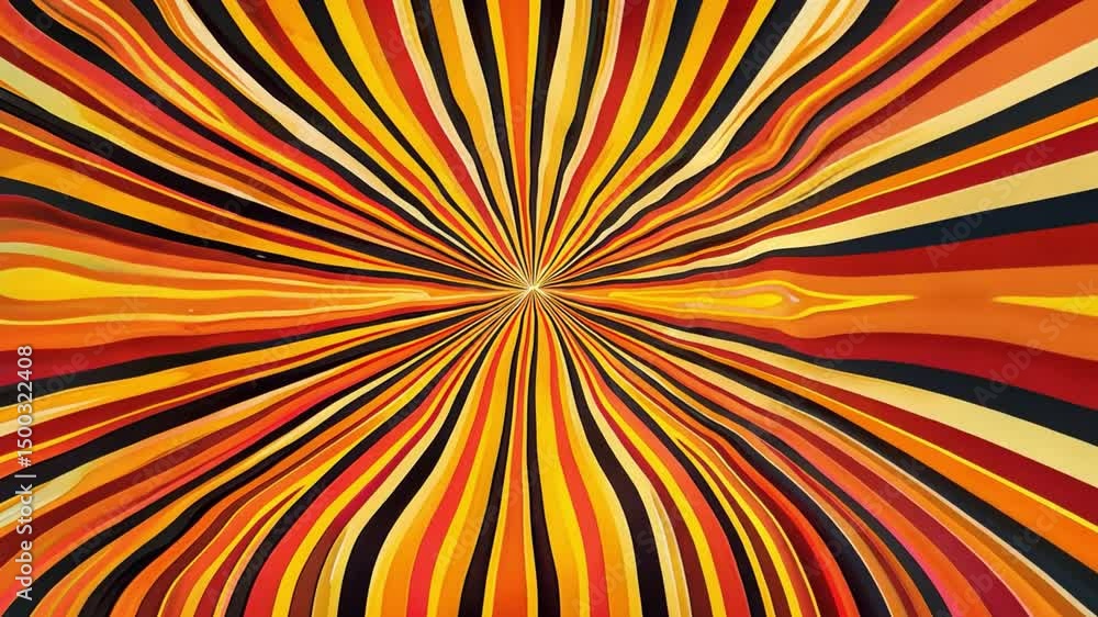 Poster vibrant abstract design with swirling lines in red, orange, yellow, and black, capturing dynamic mov
