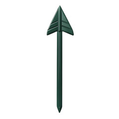 Bold Arrow with Crisp Edges in Emerald Green Isolated on Transparent Background