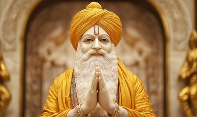 Guru Nanak Jayanti Celebration. AI generated illustration