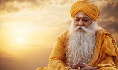 Guru Nanak Jayanti Celebration. AI generated illustration