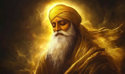 Guru Nanak Jayanti Celebration. AI generated illustration